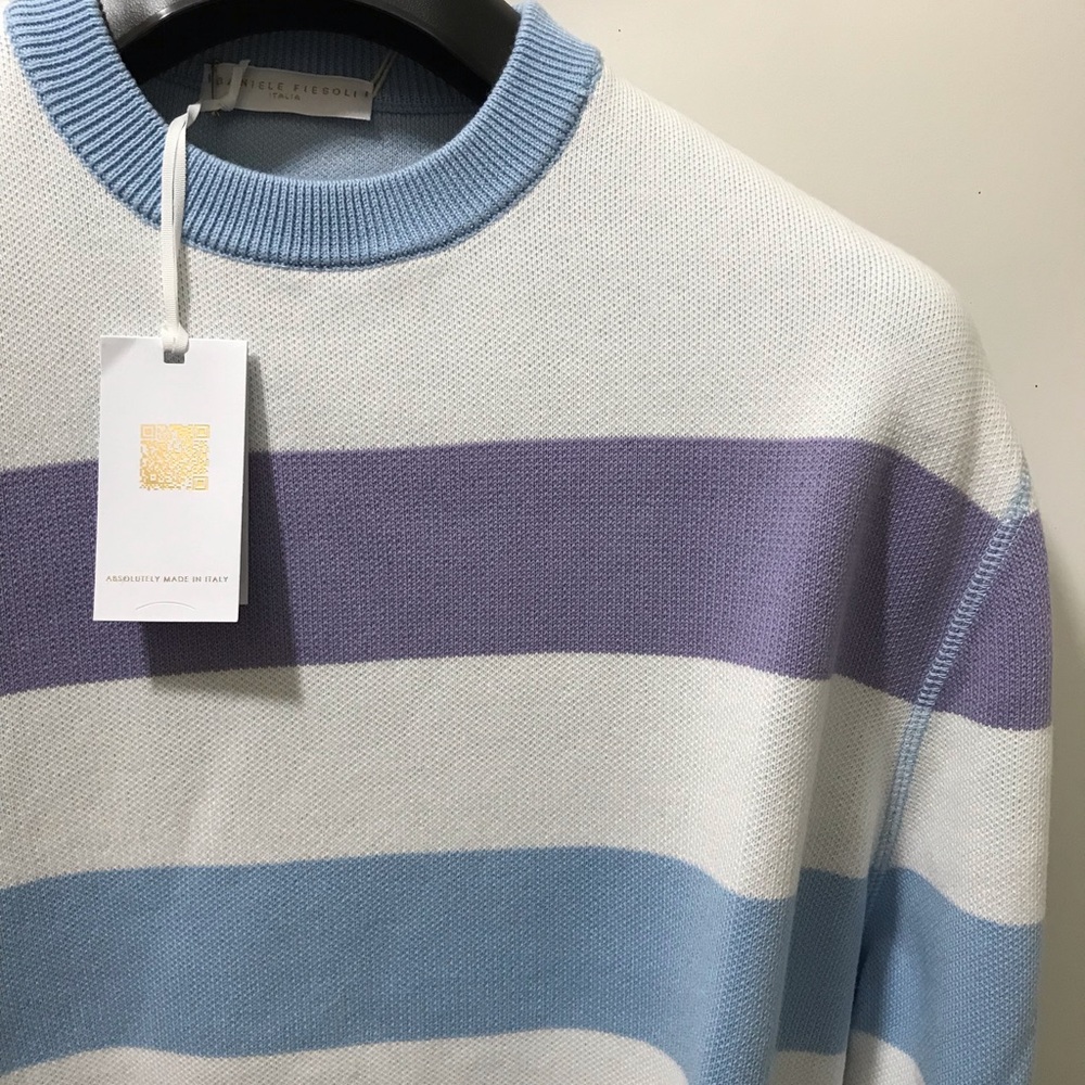Daniele Fiesoli luxury soft cotton beautiful sweater L/52/42 NWT$450